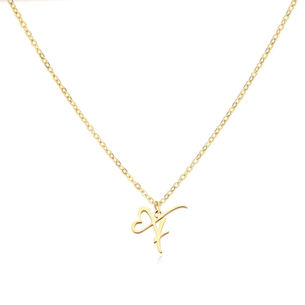 Dainty Monogram Heart Pendant Necklace