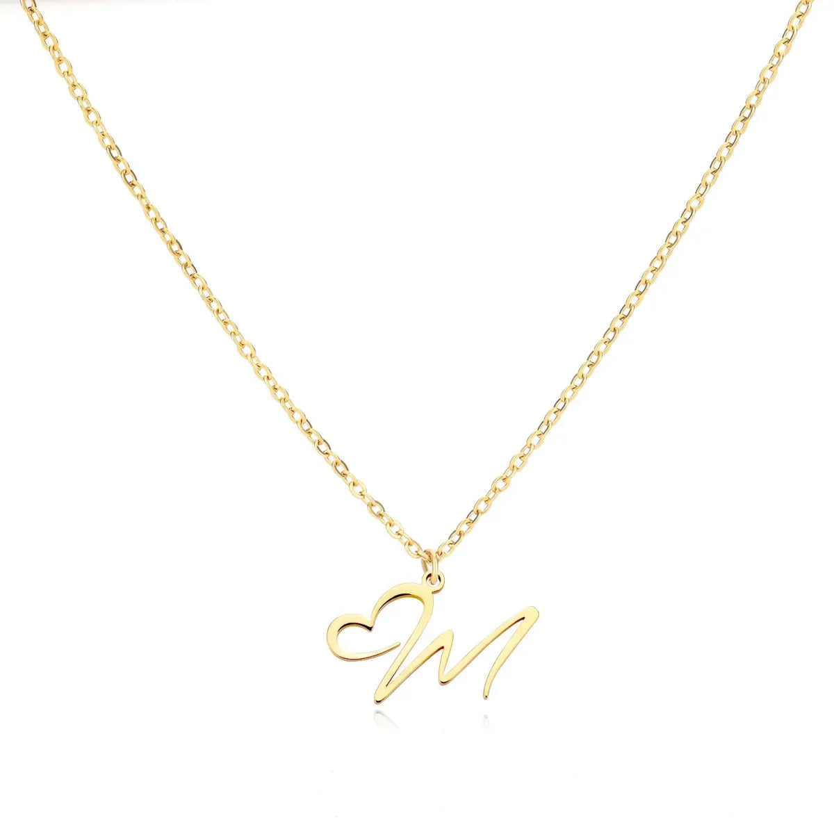 Dainty Heart Monogram Pendant Necklace