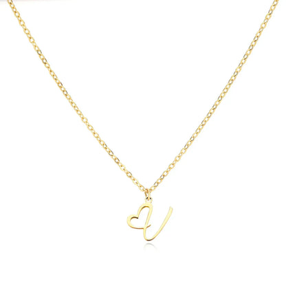 Dainty Heart Monogram Pendant Necklace