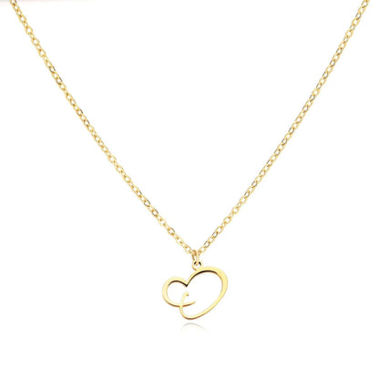 Dainty Heart Monogram Pendant Necklace
