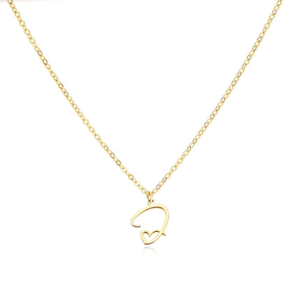 Dainty Monogram Heart Pendant Necklace