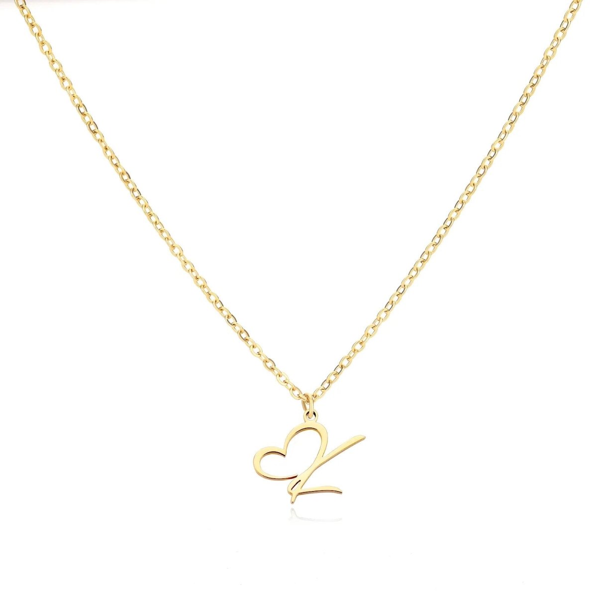 Dainty Heart Monogram Pendant Necklace