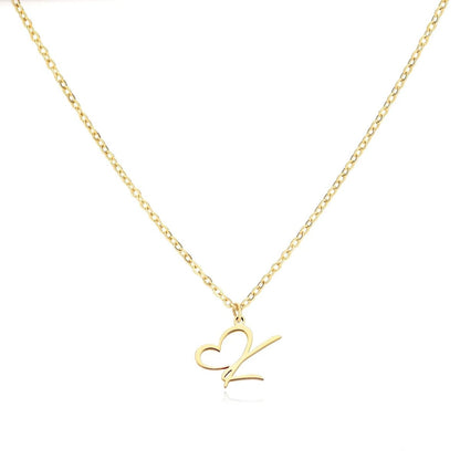 Dainty Monogram Heart Pendant Necklace