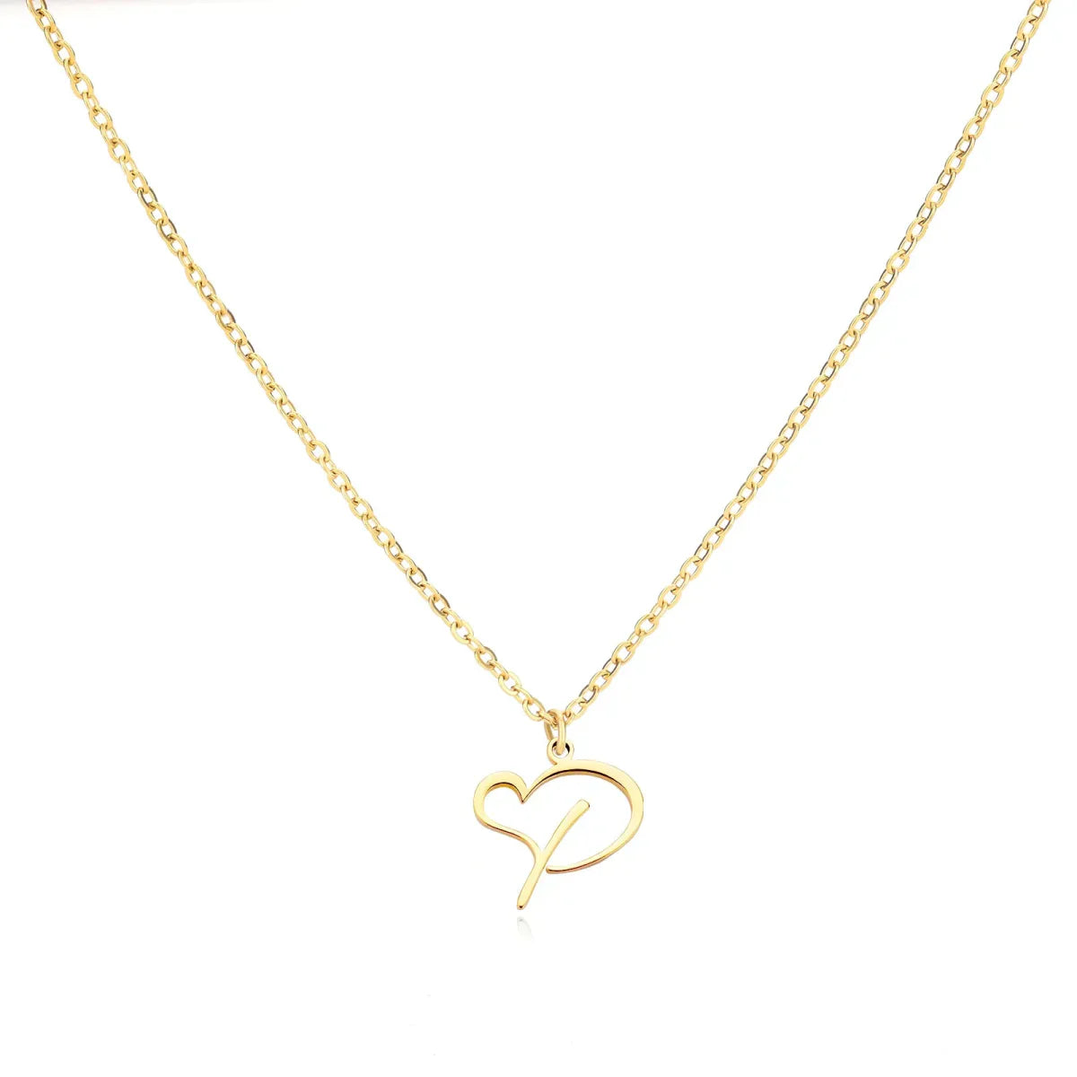 Dainty Monogram Heart Pendant Necklace