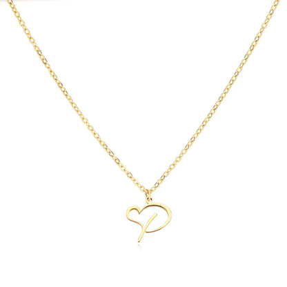 Dainty Monogram Heart Pendant Necklace