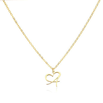 Dainty Heart Monogram Pendant Necklace - Luxicro