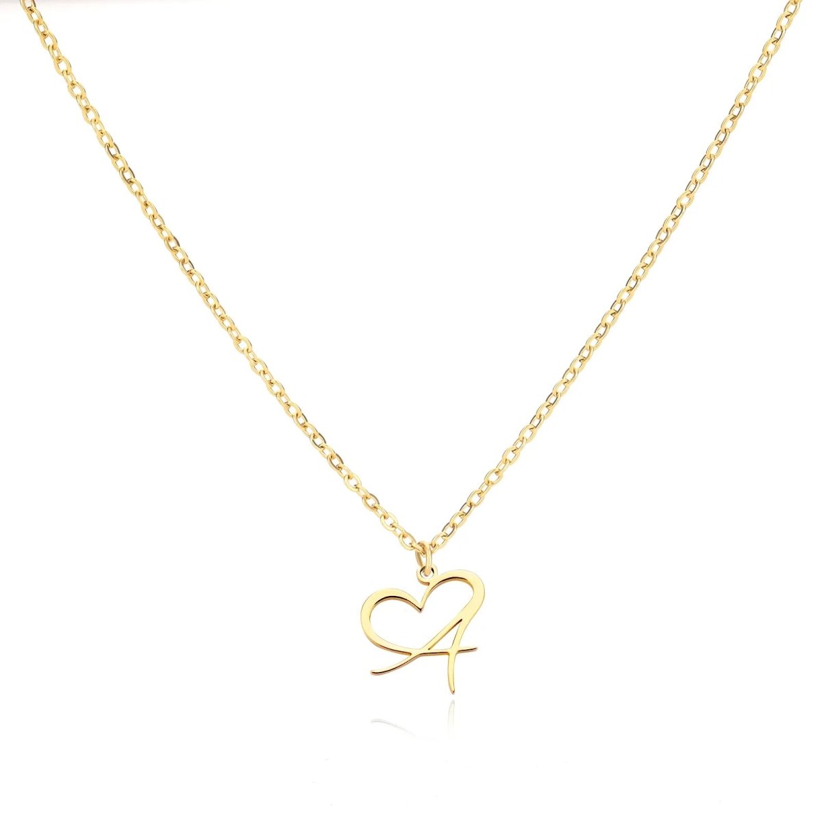Dainty Monogram Heart Pendant Necklace - Luxicro