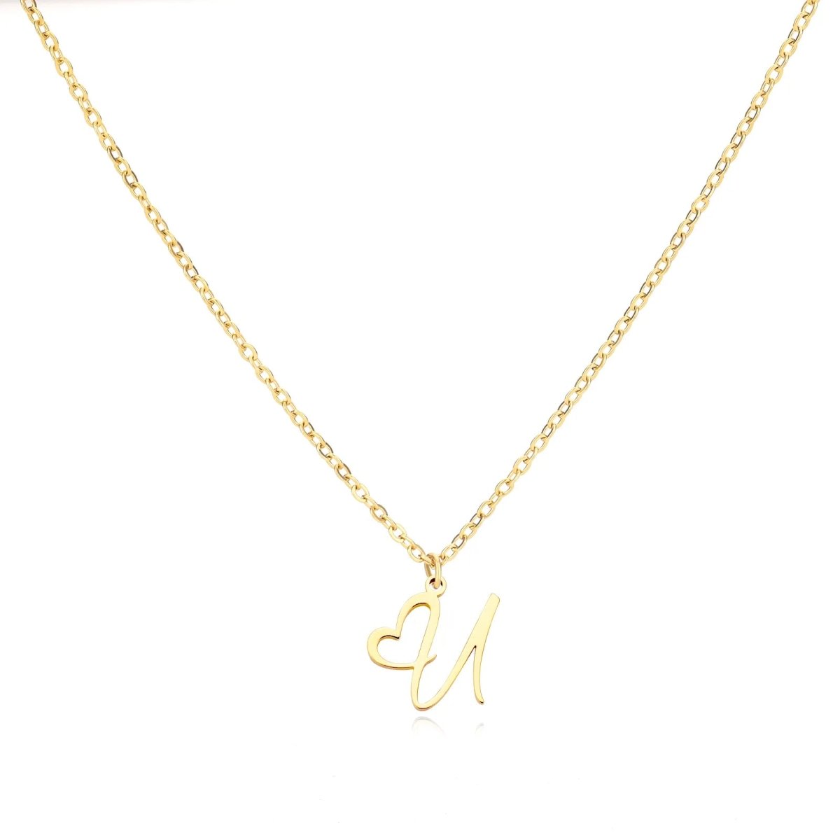 Dainty Heart Monogram Pendant Necklace