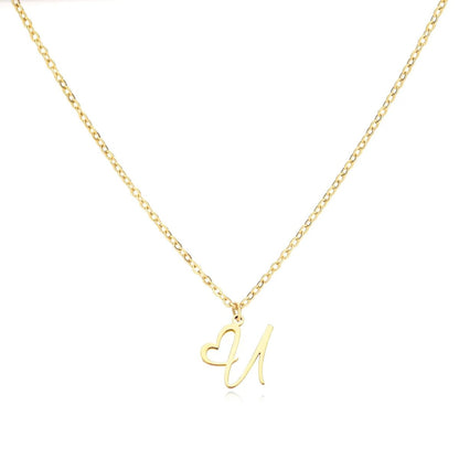Dainty Heart Monogram Pendant Necklace