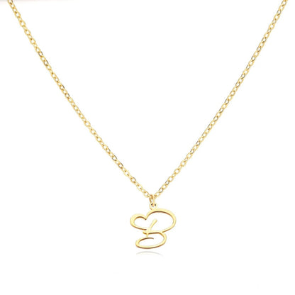 Dainty Monogram Heart Pendant Necklace