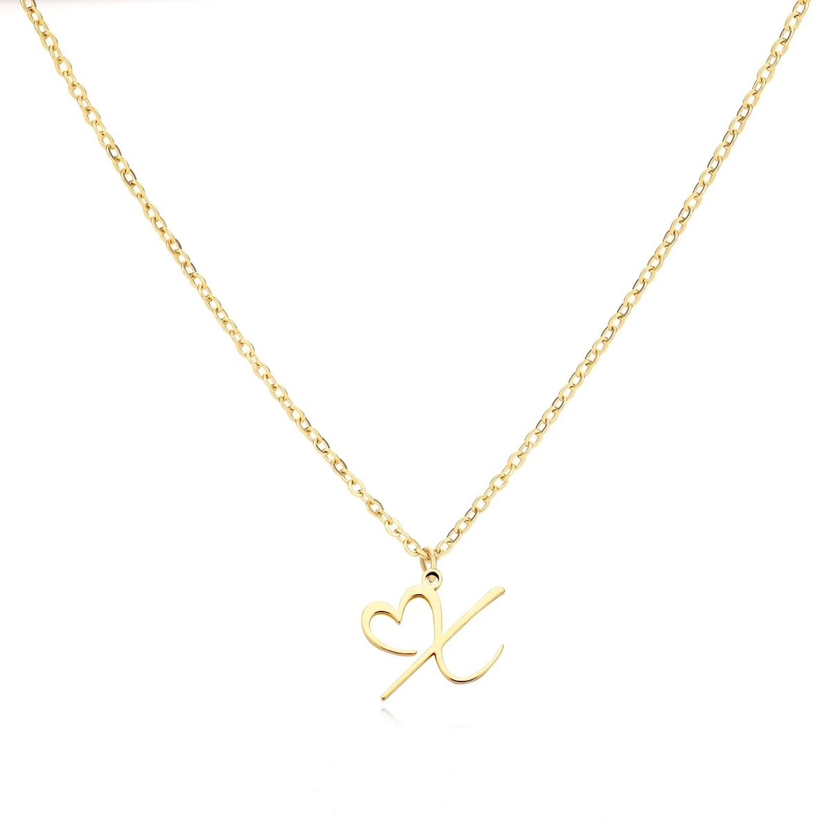 Dainty Monogram Heart Pendant Necklace