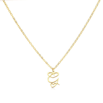 Dainty Heart Monogram Pendant Necklace