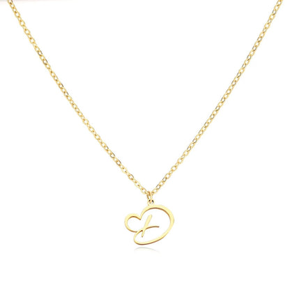 Dainty Heart Monogram Pendant Necklace