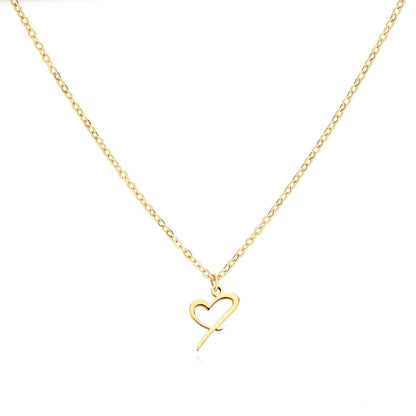 Dainty Heart Monogram Pendant Necklace