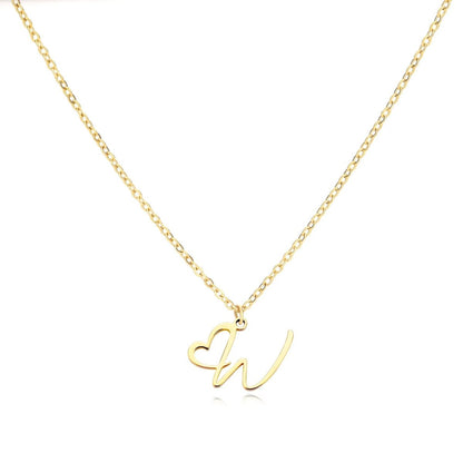 Dainty Monogram Heart Pendant Necklace