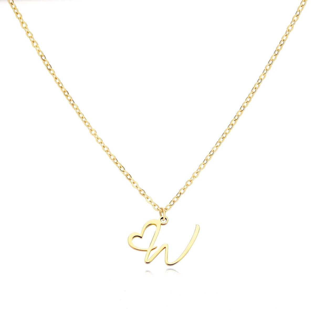 Dainty Heart Monogram Pendant Necklace