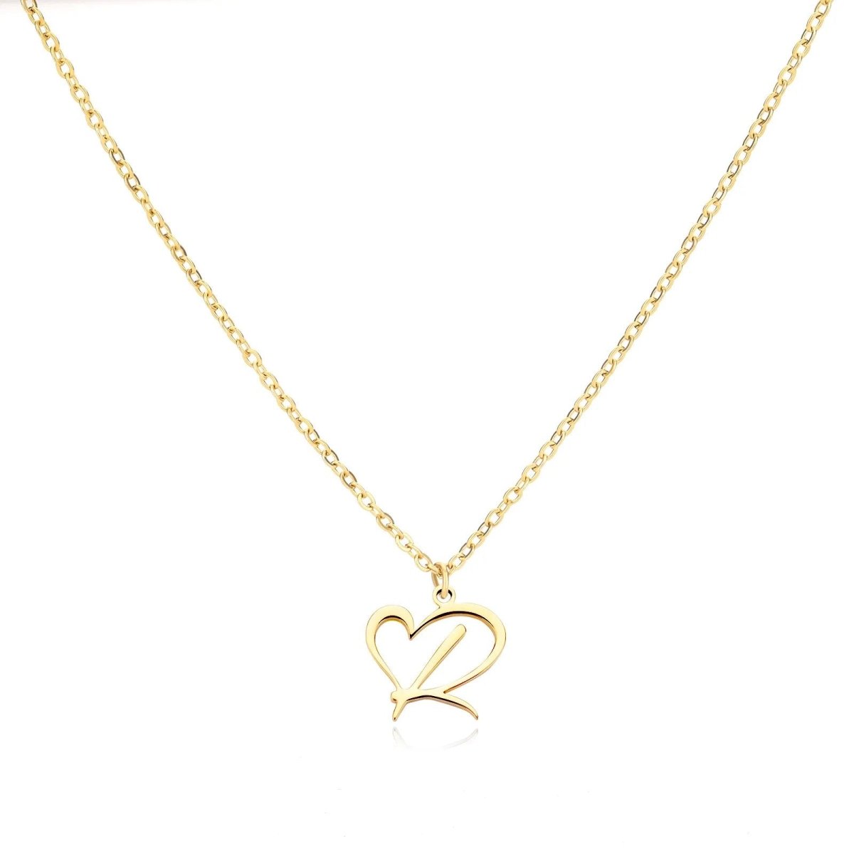 Dainty Heart Monogram Pendant Necklace