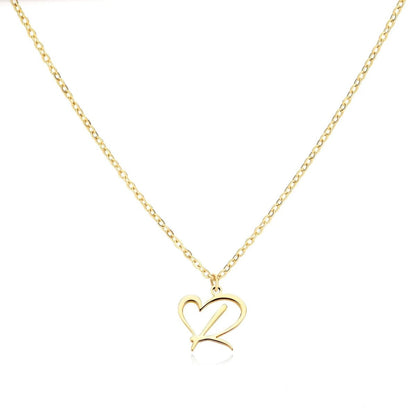 Dainty Monogram Heart Pendant Necklace