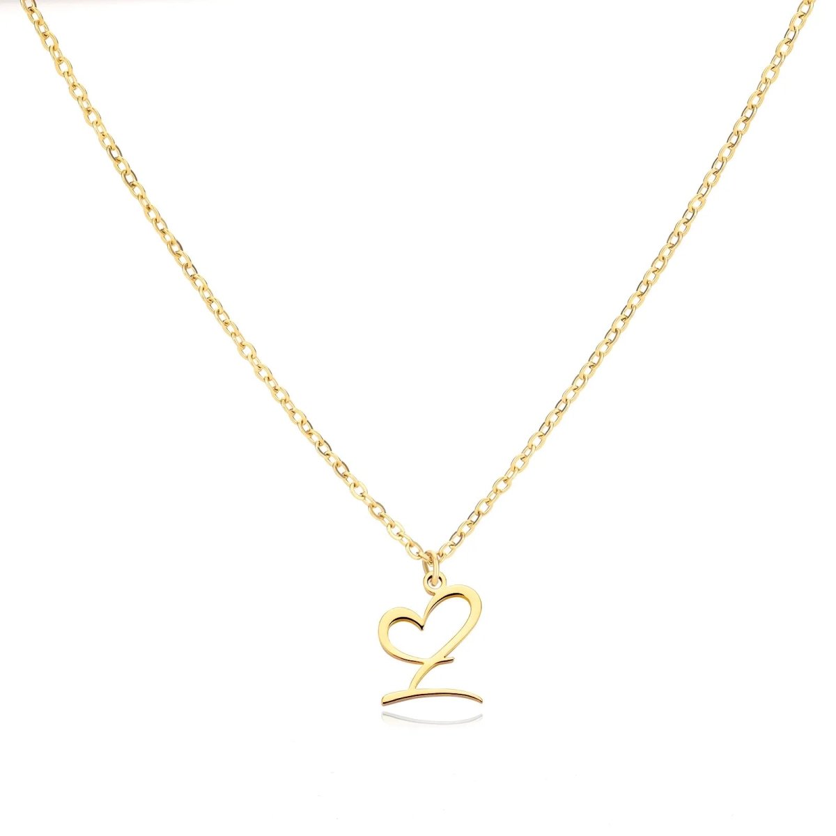 Dainty Heart Monogram Pendant Necklace