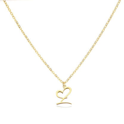 Dainty Heart Monogram Pendant Necklace