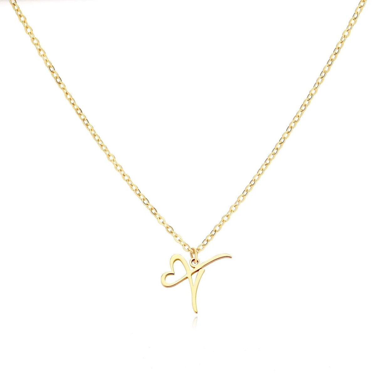 Dainty Heart Monogram Pendant Necklace