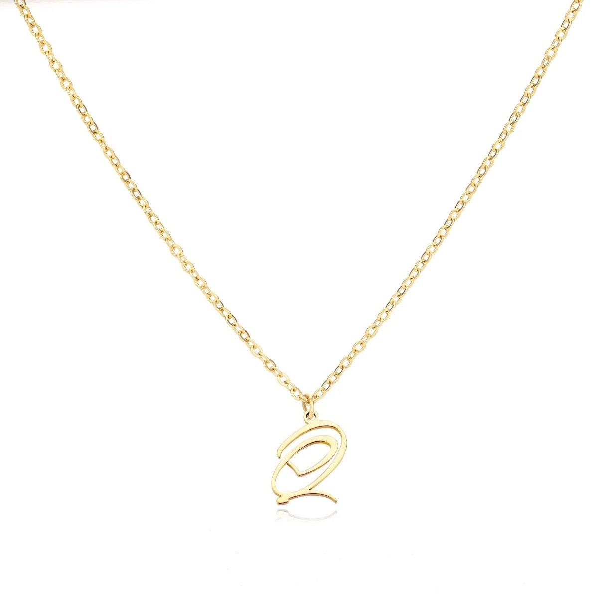 Dainty Monogram Heart Pendant Necklace
