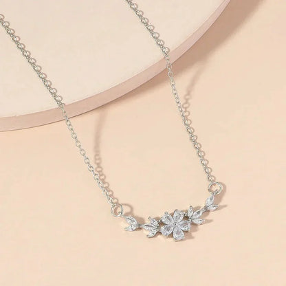 Dainty Floral Diamond Chain Necklace