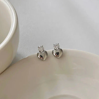 Pretty Heart Diamond Drop Earrings