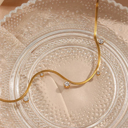 Dainty Silver Chain Bar Choker Necklace
