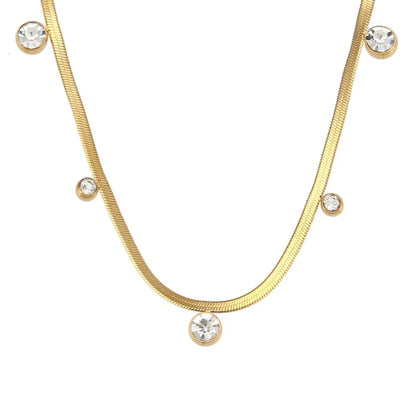 Dainty Silver Chain Bar Choker Necklace