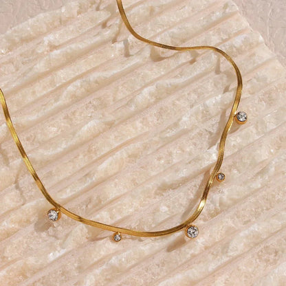 Dainty Silver Chain Bar Choker Necklace