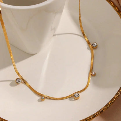 Dainty Silver Chain Bar Choker Necklace