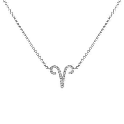Dainty Crystal Zodiac Pendant Necklace