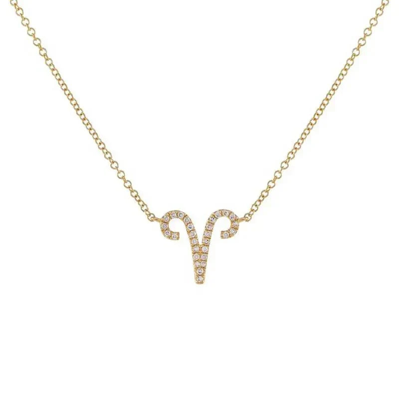 Dainty Zodiac Diamond Necklace Pendant - Luxicro