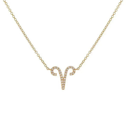 Dainty Zodiac Diamond Necklace Pendant - Luxicro