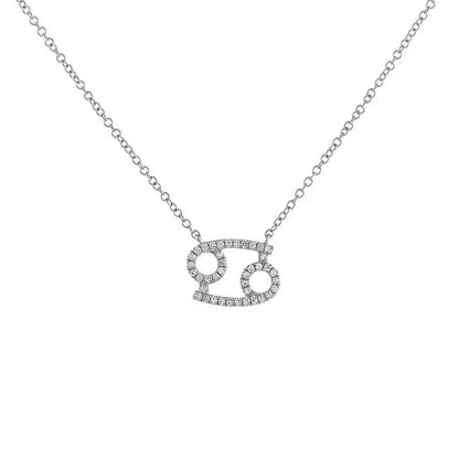 Dainty Crystal Zodiac Pendant Necklace