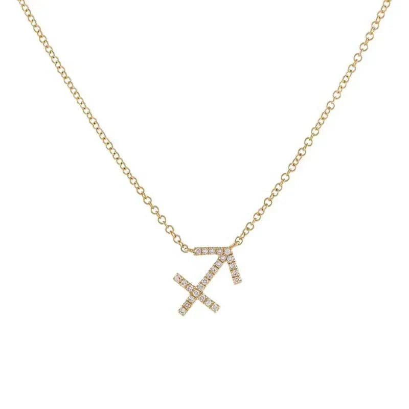 Dainty Crystal Zodiac Pendant Necklace