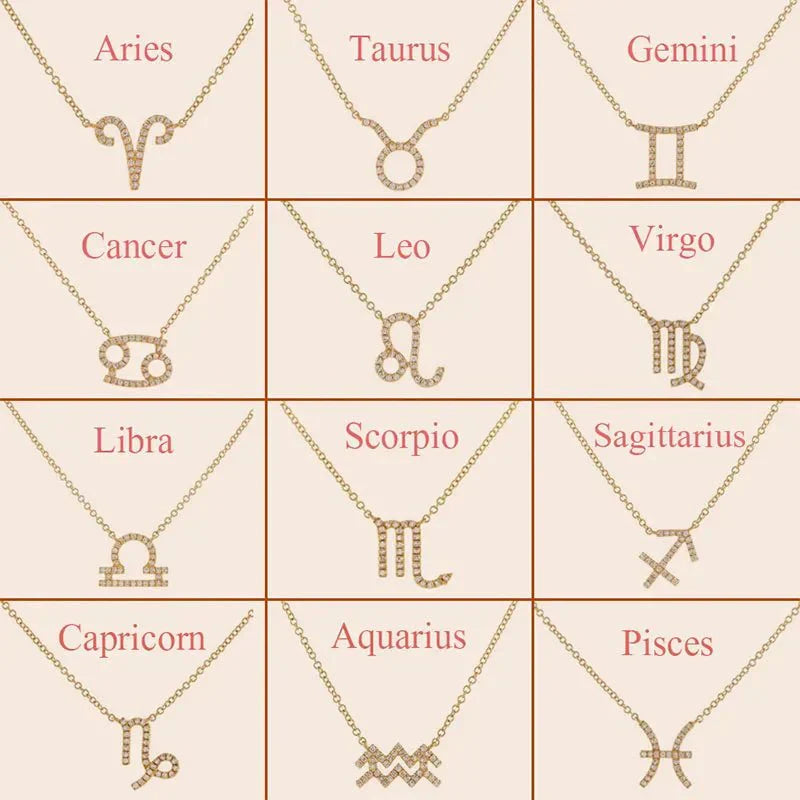 Dainty Zodiac Diamond Necklace Pendant