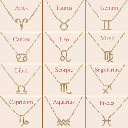Dainty Zodiac Diamond Necklace Pendant