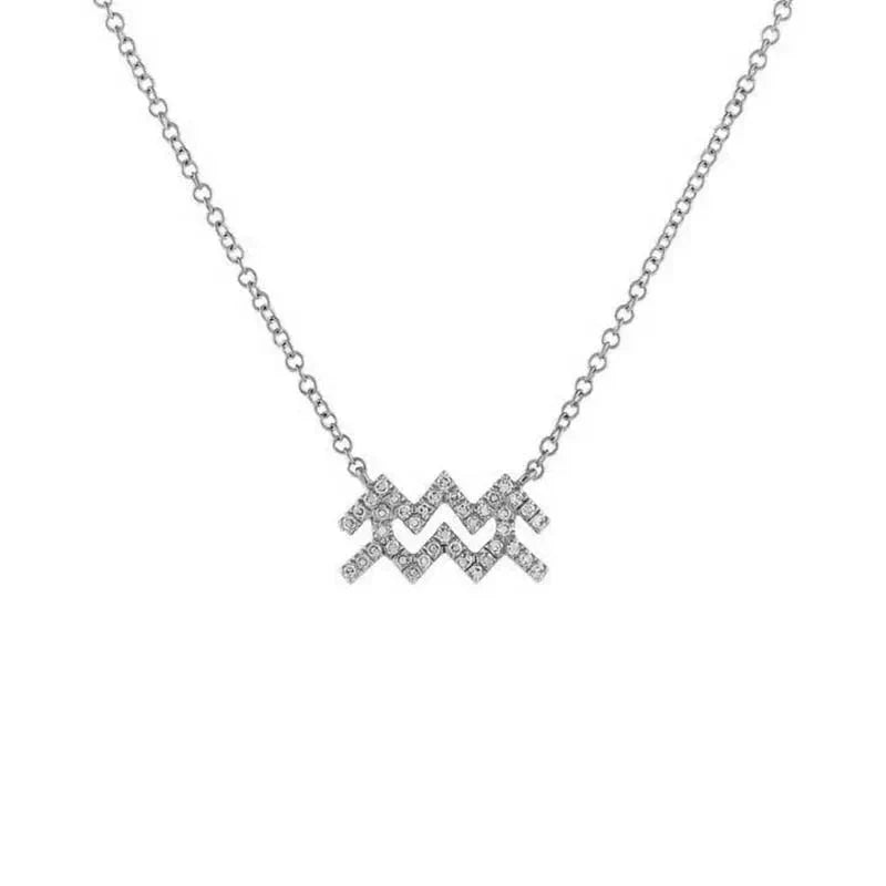 Dainty Crystal Zodiac Pendant Necklace