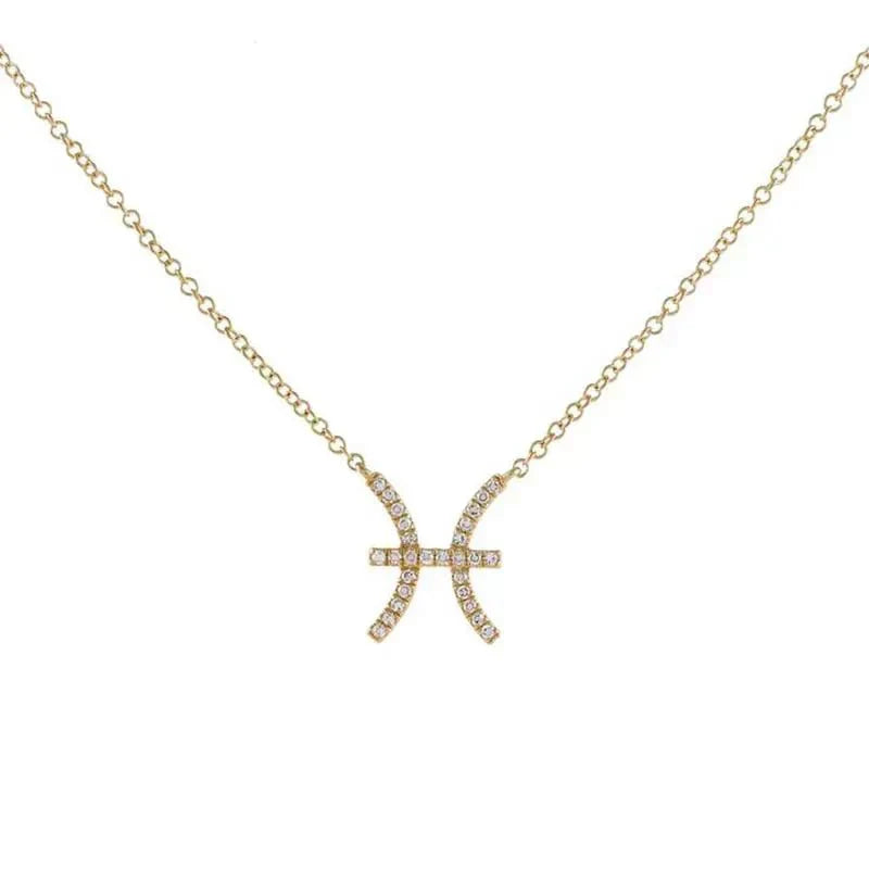 Dainty Zodiac Diamond Necklace Pendant