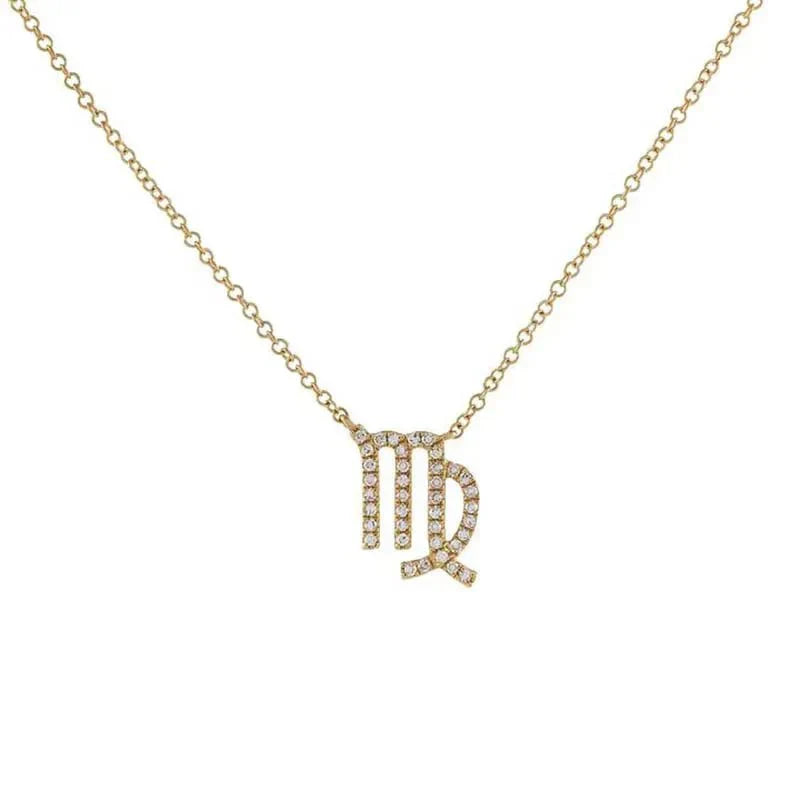 Dainty Crystal Zodiac Pendant Necklace