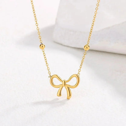 Dainty Ladies Bow Tie Chain Necklace