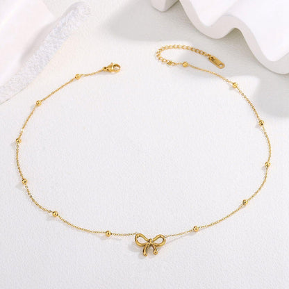 Dainty Ladies Bow Tie Chain Necklace
