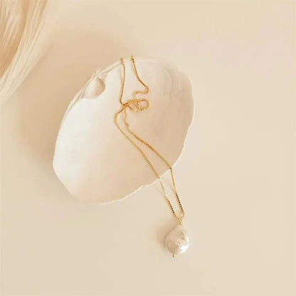 Dainty Freshwater Pearl Chain Necklace