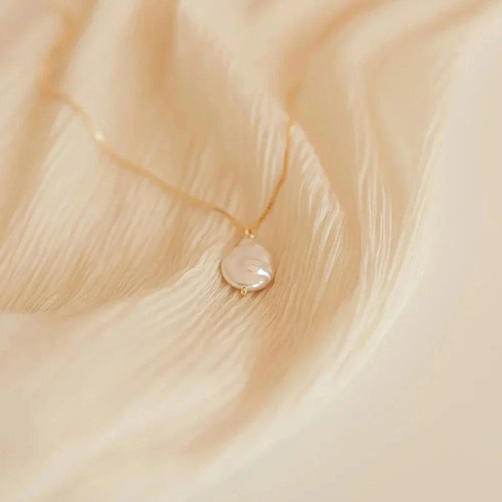 Dainty Freshwater Pearl Chain Necklace