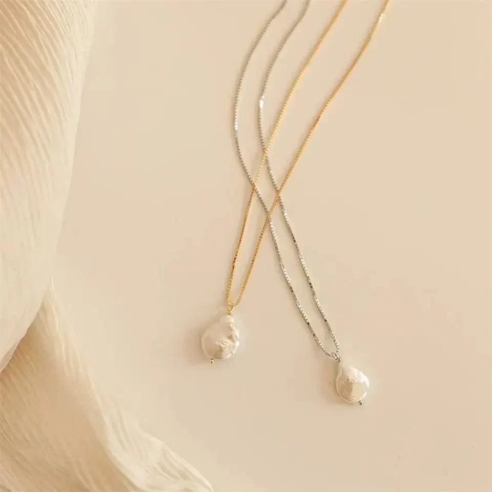 Dainty Freshwater Pearl Chain Necklace