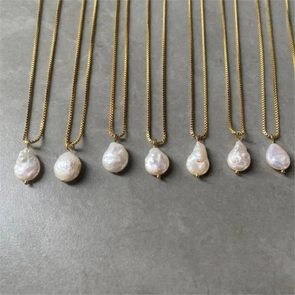 Dainty Freshwater Pearl Chain Necklace