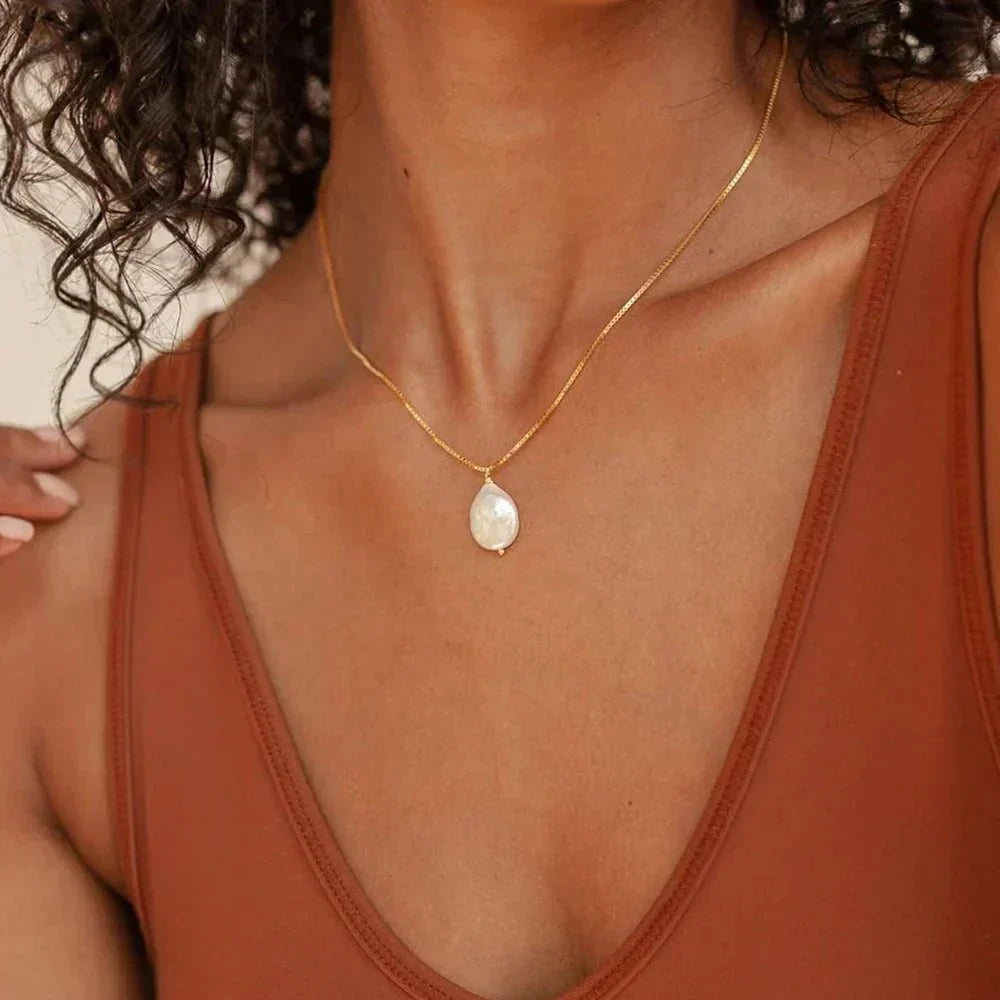 Dainty Freshwater Pearl Chain Necklace