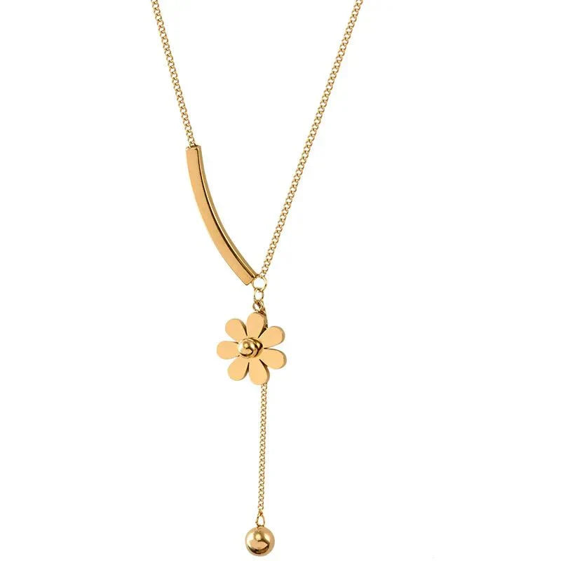 Dainty Floral Pendant Chain Necklace